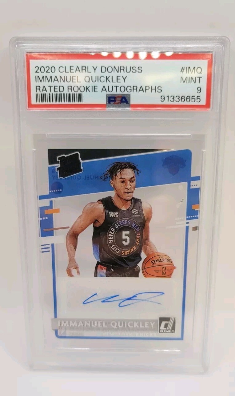 2020-21 Panini Clearly Donruss Immanuel Quickley Rated Rookie Auto PSA 9
