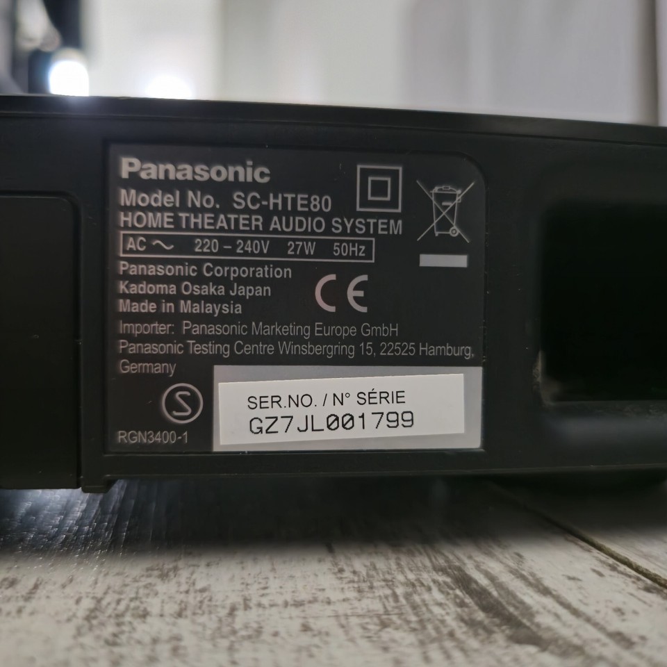 Panasonic Home Theatre Sound System Bluetooth SCHTE80 w/Remote Tested