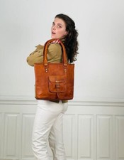 Women's LARGE Shoulder Bag Genuine Brown Leather Shopping Purse Tote Satchel Ba