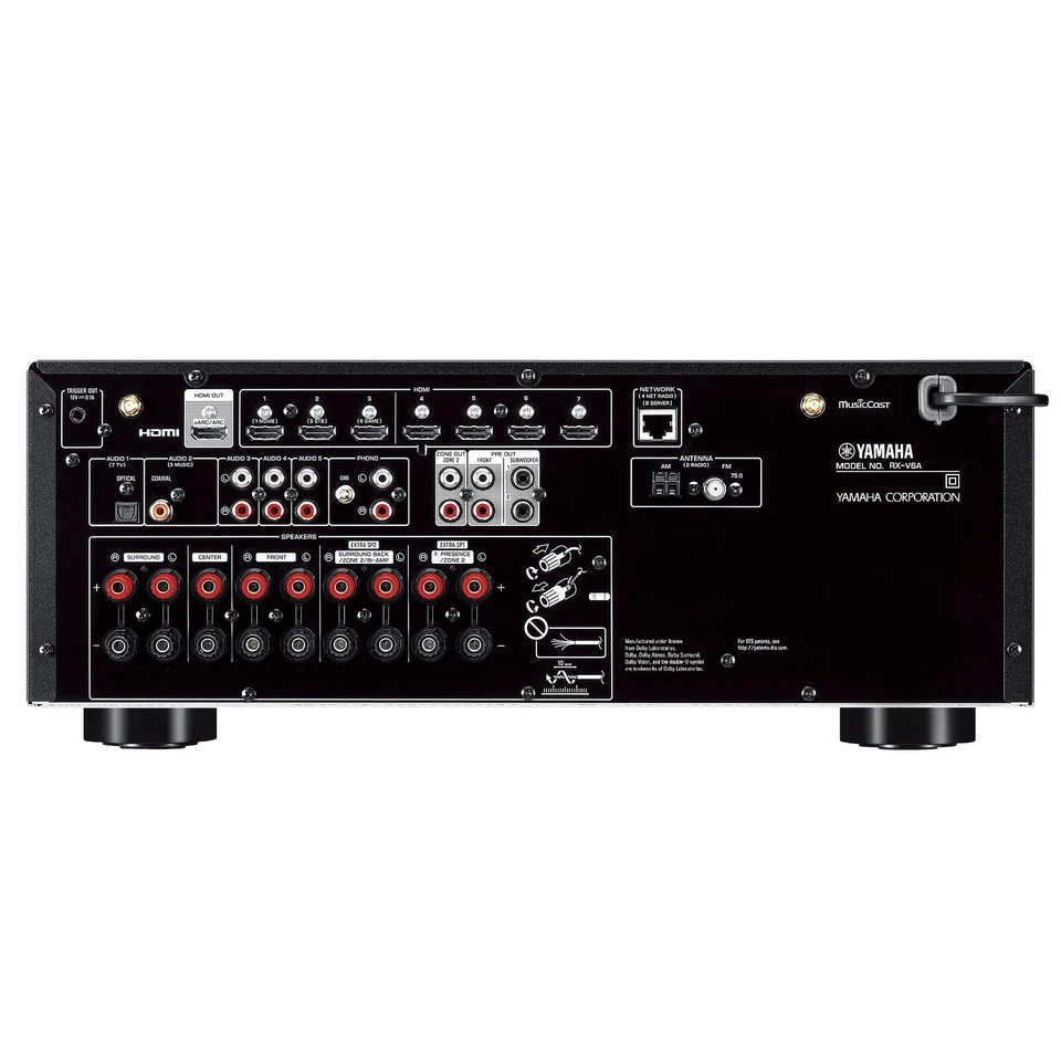 Yamaha RX-V6A 7.2-Channel 100 Watt Zone 2 AV Receiver with MusicCast (Black) - Image 4 of 4