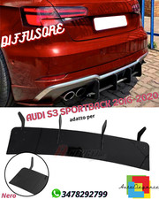 💎DIFFUSOR passend für AUDI S3 SPORTBACK 2016-2020 SCHWARZ 💎
