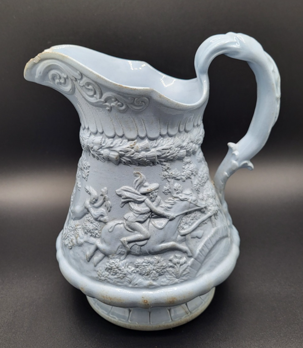 Early 1835 W. Ridgway & Co Hanley Tam O Shanter Blue Stoneware