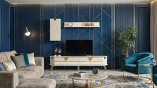 Unterblock Oberes Regal Oberer Block Wohnzimmer Stil modern Farbe beige