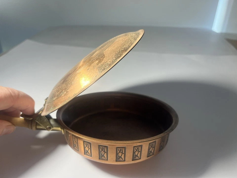 Antique Rodd Copperware Copper bed warmer pan classic design copper & Brass - image 2 of 4