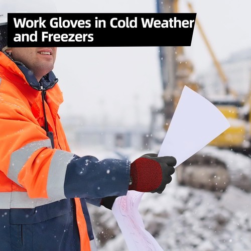 Schwer 6 Pairs Thermal Winter Work Gloves, 3/4 Double-Dipped, ANSI A2 Cut Resist - Picture 9 of 9