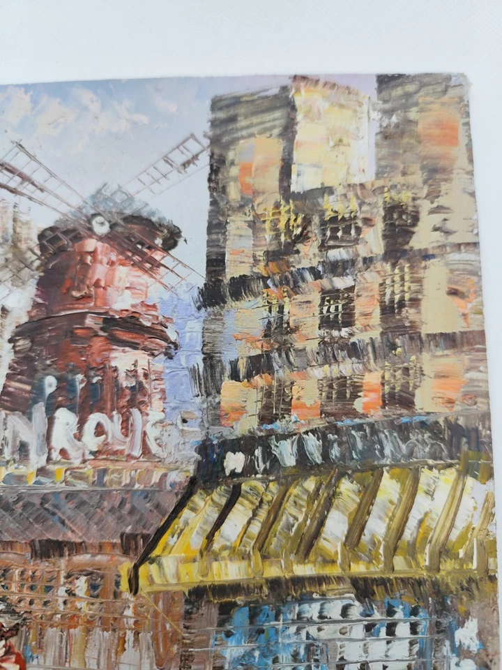 Tableau Paris Moulin Rouge – Peinture au Couteau sur Toile – Signée Burnett - Photo 4/4