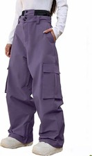 Men Women's Baggy Snow Snowboard Pants Loose Fit Waterproof Unisex Cargo Ski