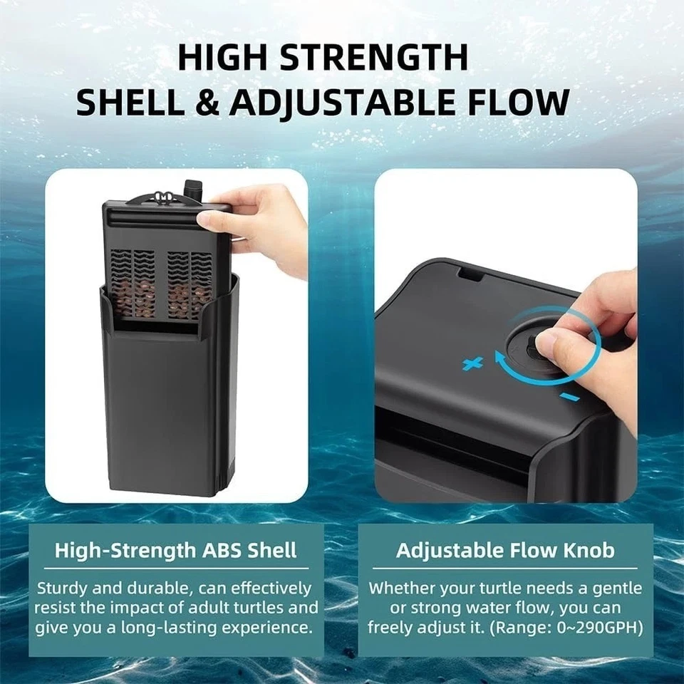 Turtle Tank Filter Internal Power Aquarium Low Water Level... - Image 3 of 4