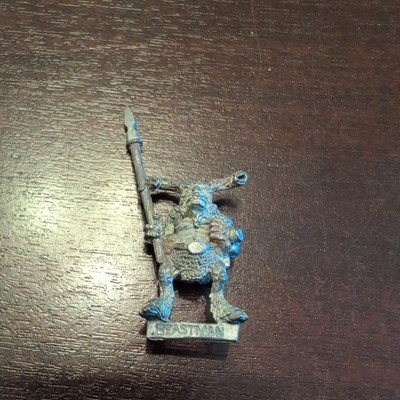 Warhammer Iron Claw Chaos Beastman Spear Beastmen Of Nurgle Metall 1989 OOP