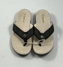 New Spenco Women's Laguna Ellie Sandal Black Size 9 D