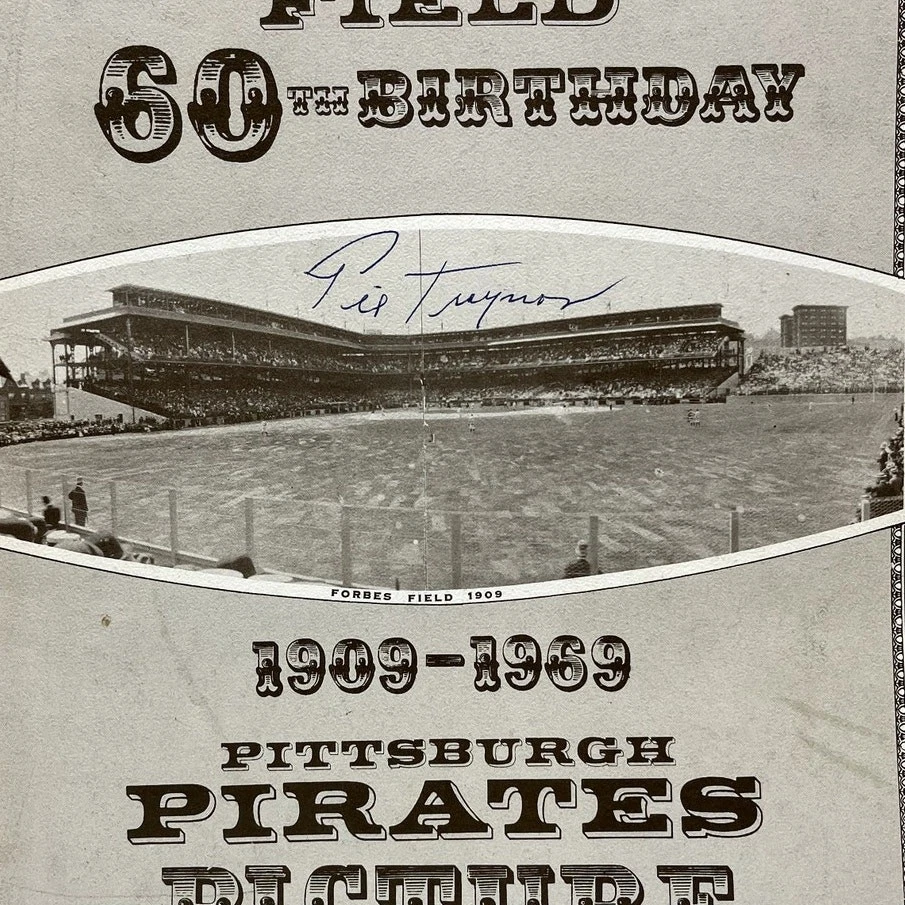 Pie Traynor Signed 1969 Forbes Field Program JSA LOA Pittsburgh Pirates HOF - Image 4 of 4