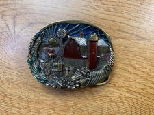 Barn and Silo Belt Buckle 1982 