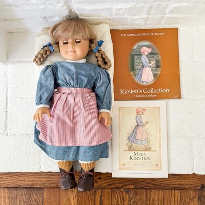 Vintage American Girl Kristen Larson Doll Mid-1990s With Books Cute!