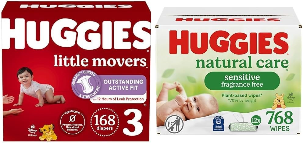 Little Movers Bundle: Huggies Baby Diapers, Size 3 3 