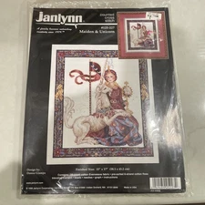 Janlynn Cross Stitch Kit Maiden & Unicorn 1998