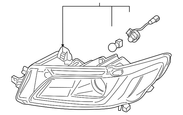 Carcaça de farol Ford genuína GD9Z-13008-W - Imagem 2 de 3