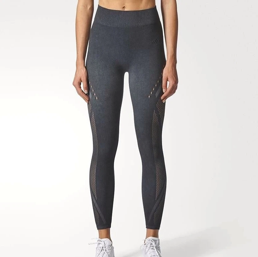 Adidas Warp Knit Tight Damen Kompession Leggings Fitness Sport Hose dunkel grau - Bild 3 von 4