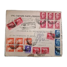 Air letter x Brazil 21.3.40 franked 50 Lire with 20 pieces Imperial