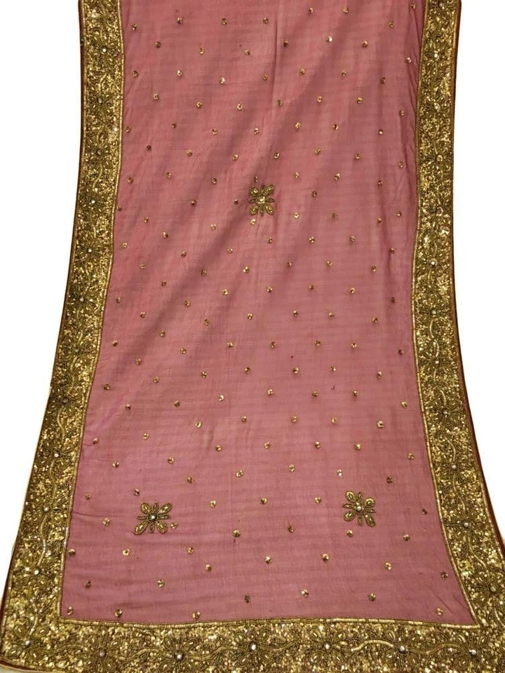 Шарф Georgette Dupatta винтажный индийский вышитый длинный украденный для женщины LD7209 - Изображение 2 из 4