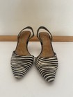 SAM EDELMAN | Zebra  Black White Slingback Pointed Toe  Heels Size 6 — photo 6