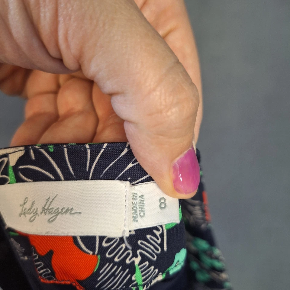 Falda de golf Lady Hagen para mujer 8 azul marino/blanco usada en excelente estado Foto 4 de 4