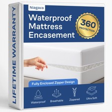 Waterproof Queen Mattress Pad Zippered 360 Protection Cooling Deep Pocket
