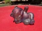 Fenton / Rueven Glass Reclining Bear Figurine / Nouveau Art Glass / HTF