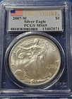 A 2007-W American Silver Eagle PCGS MS 69 Burnished First Strike Flag