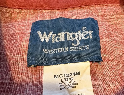 Wrangler Western Brushpopper Pearl Snap Shirt Men L Aztec Vintage Brown Red - Picture 4 of 4