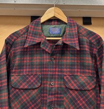 VTG 1950s Pendleton Loop Collar Board Shirt Large Flap Pockets MacDonald Tartan