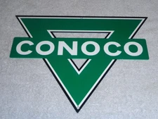 VINTAGE CONOCO GASOLINE GREEN 12" METAL ROYAL, MARLAND, SERVICE STATION OIL SIGN