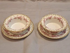 Pair of Victorian Charles Field Haviland /GDA Limoges Butter Pats w/Under Plate