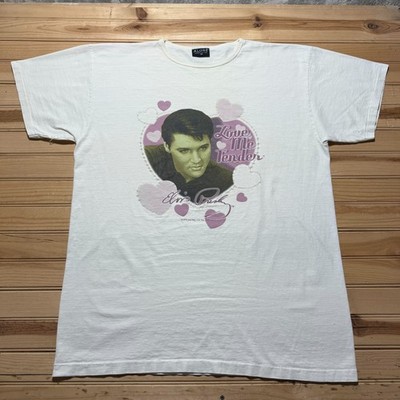 Vintage Elvis Presley Love Me Tender Hearts Single Stitch T-Shirt USA Made - XL