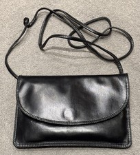 ENNY-ICONIC ITALIAN VINTAGE MAKER-SOFT LEATHER CROSSBODY BAG IN BLACK-VGC 