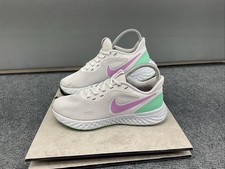Women  s Running Size 7 Nike Revolution 5 White/Green Glow/Violet BQ3207-111