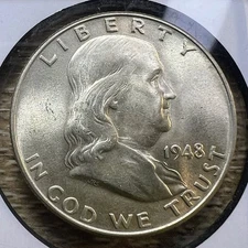 1948-P Franklin Half Dollar - Actual Coin Shown - 90% Silver INV#2