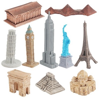 10x Landmark Buildings Miniaturmodell Desktop Ornament