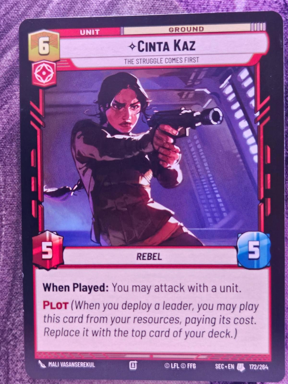 Cinta Kaz - The Struggle Comes First 172/264 SEC Star Wars Unlimited NM