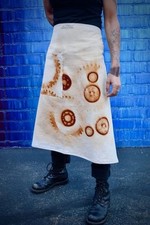 Long Apron 100 Organic Cotton Hand Rust Dyed OOAK Large Pocket Unisex