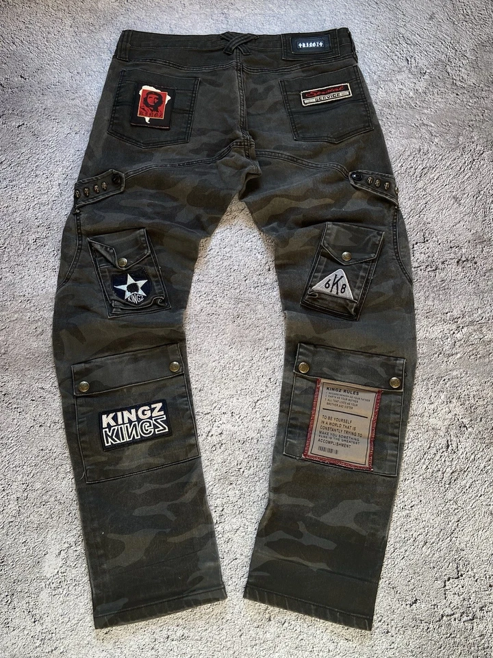 Vintage LGB If Six Was Nine Vibe Japanese Style Streetwear 90S Y2K Camo Jeans - Image 2 of 4