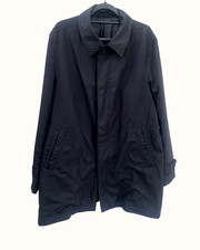 Marks & Spencer Tailoring Mac Raincoat Jacket Mens UK Size L Lightweight Black