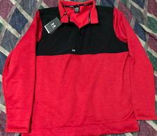 RED UNDER ARMOUR STORM PULLOVER GOLF FLEECE SWEATER XL PGA SPORTS NIKE WINTER