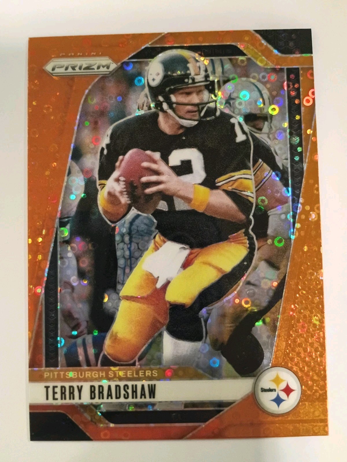 TERRY BRADSHAW 2024 Panini Prizm Orange Disco Parallel #246 Pittsburgh Steelers