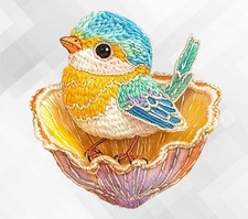 Watercolour Crochet Bird Wall vinyl sticker decal ld650