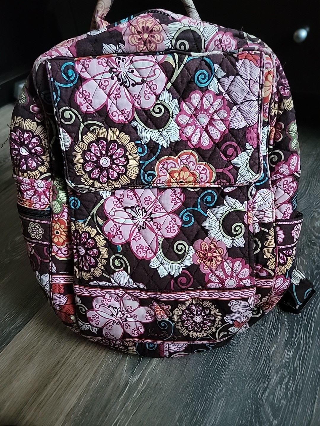 Vera Bradley Quilted Paisley Backpack / Purse &ndash; Pink Floral Small Pack