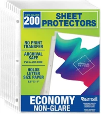 Samsill 200 Pack Sheet Protectors, 8.5x11 Inch Page Protectors 200 Pack, 200 