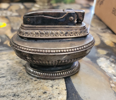 VTG Ronson Queen Anne Silver Plated Table Top Lighter Untested Collectible MCM