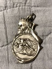 Vintage Poseidon Silver? Pendant 12.85g Italy Whales Two People Swimming