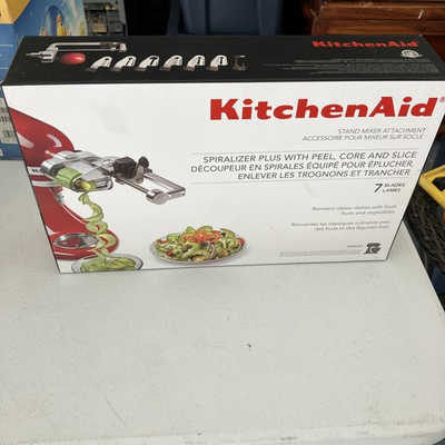 #ad #ad NIB Kitchen Aid Spiralizer Attachment Plus With Peel Core and Slice KSM2APC $85.00