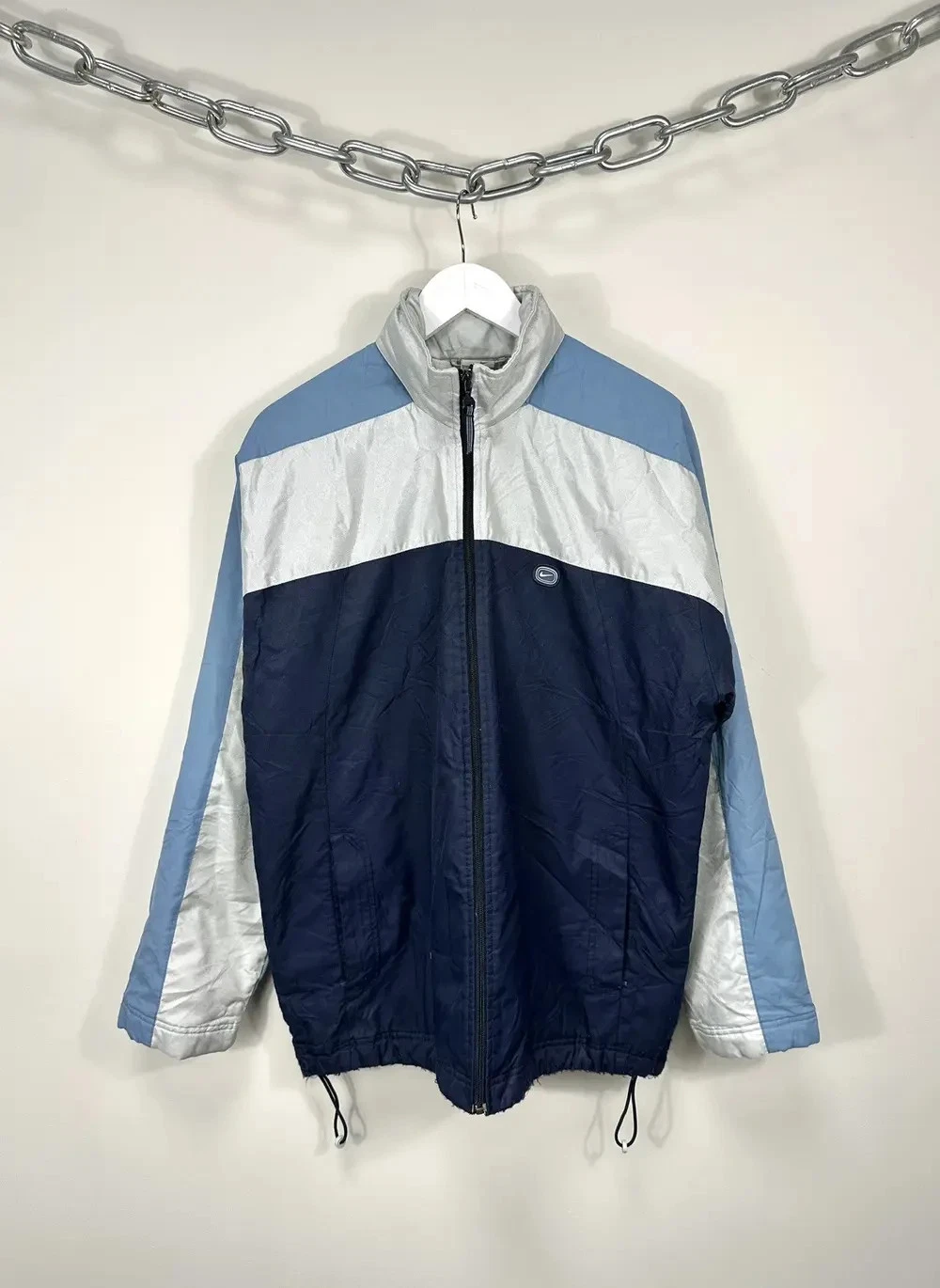 Vintage Nike Center Logo Swoosh Y2K Baggy Drill Opium Hype Jacket Size L